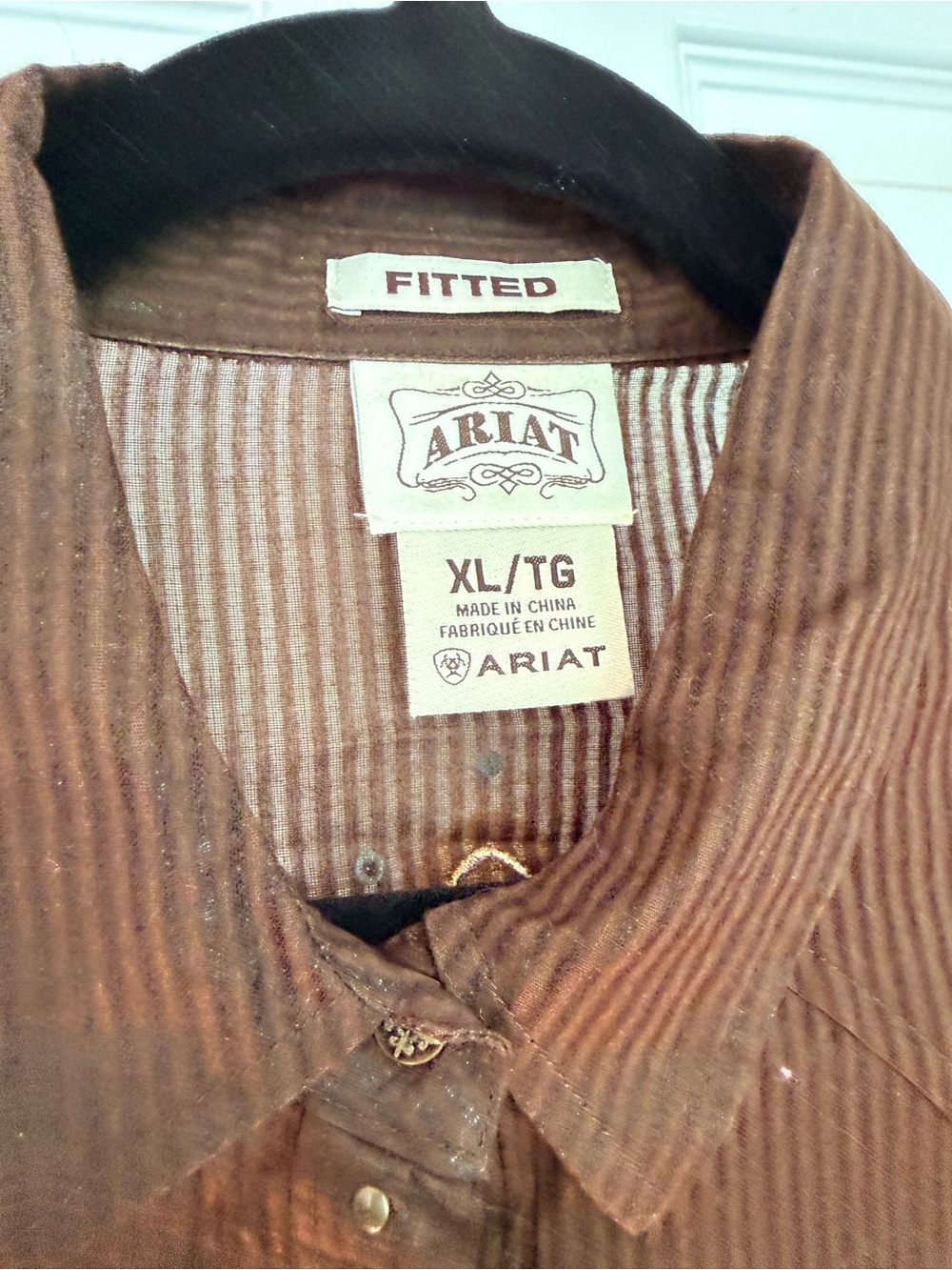 Ariat Brown Striped Fitted Button-Down Shirt